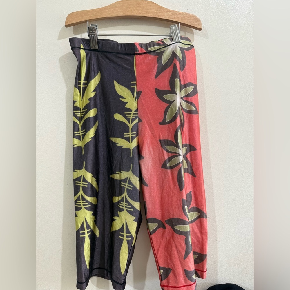 CHOOVA LOWEND Colorblock Floral Wide-Leg Pantsuit Pants - Pink & Black